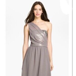⭐️ Donna Ricco NY Chiffon Dress Sz 6 Sequin Cocktail Wedding Party NWT